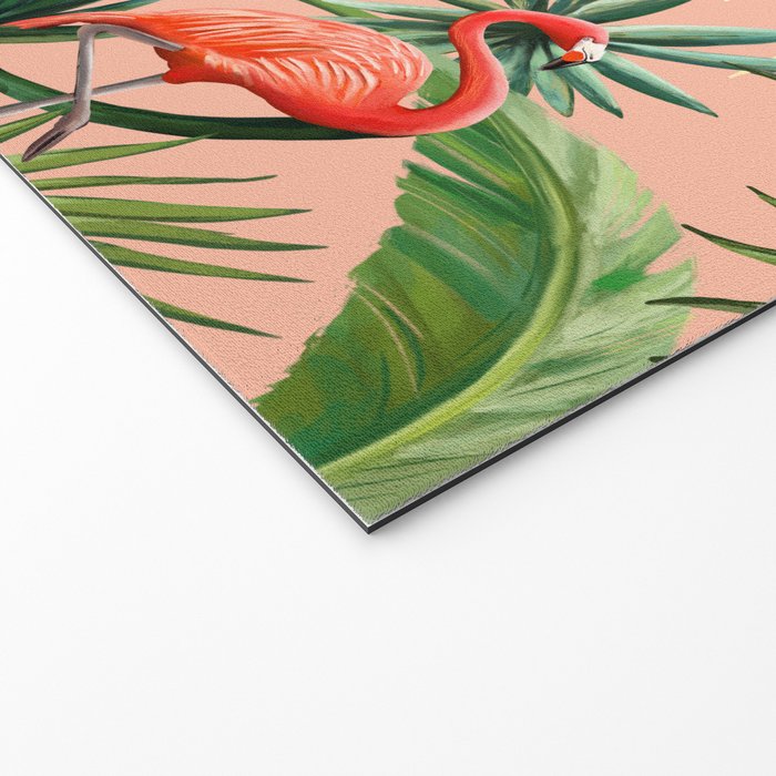 Pink flamingoes, tropical palm leaves, retro, Hollywood style,  Welcome Mat Gallery Image 2
