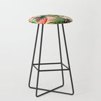 Pink flamingoes, tropical palm leaves, retro, Hollywood style,  Stool Gallery Image 1