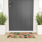 Pink flamingoes, tropical palm leaves, retro, Hollywood style,  Welcome Mat Gallery Image 3