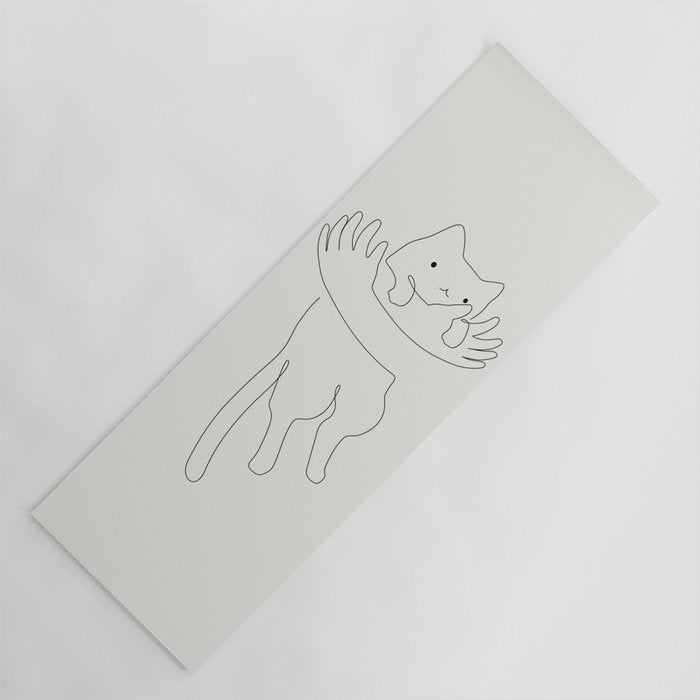 One Line Cat 2: Hug Yoga Mat Gallery Image 1