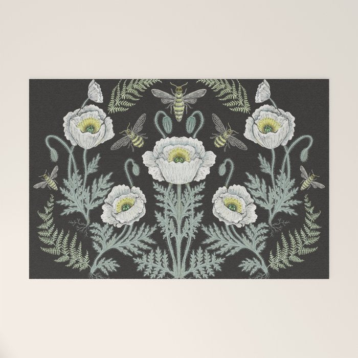 Poppies and Bees Welcome Mat Gallery Image 1