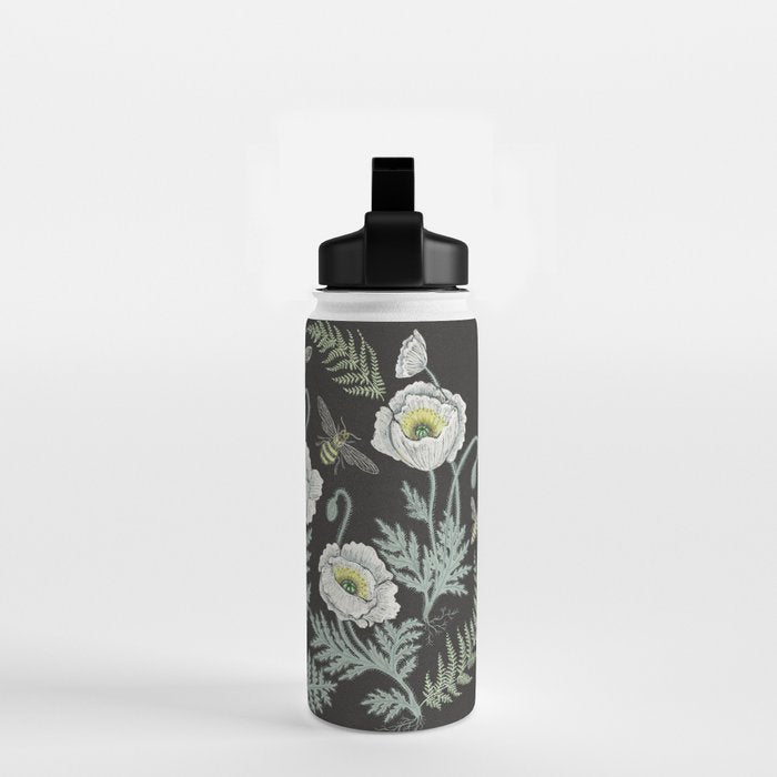 Poppies and Bees Water Bottle Gallery Image 2