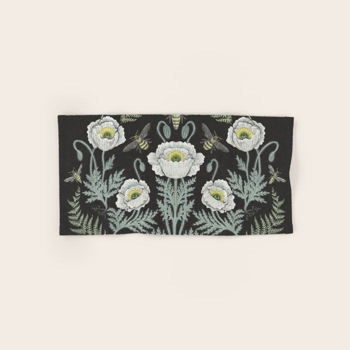 Poppies and Bees Bath Towel Gallery Image 1