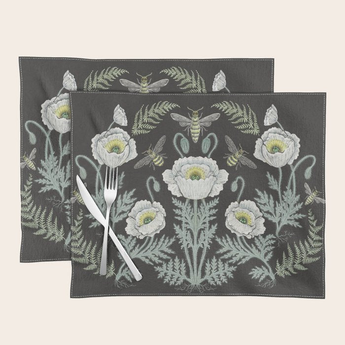 Poppies and Bees Placemat Gallery Image 1