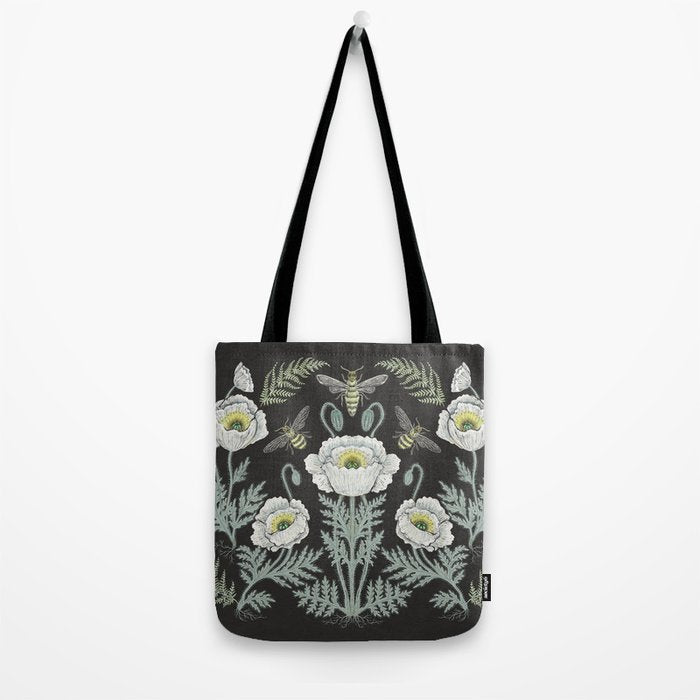 Poppies and Bees Tote Bag Gallery Image 2