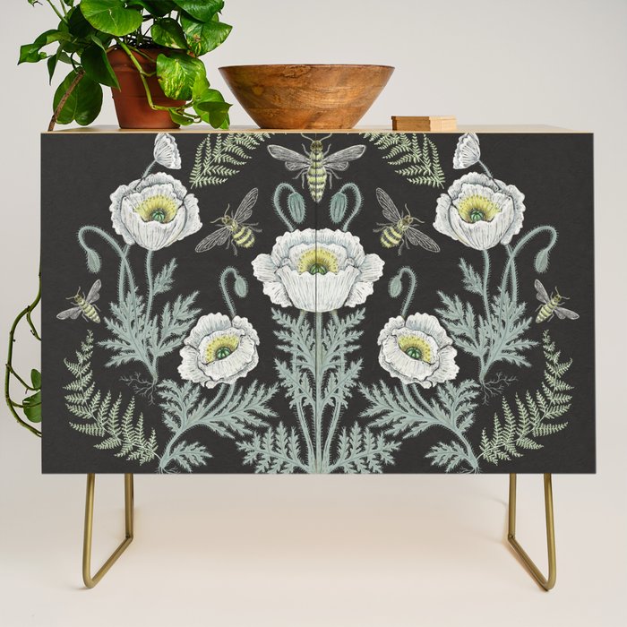 Poppies and Bees Credenza Gallery Image 1