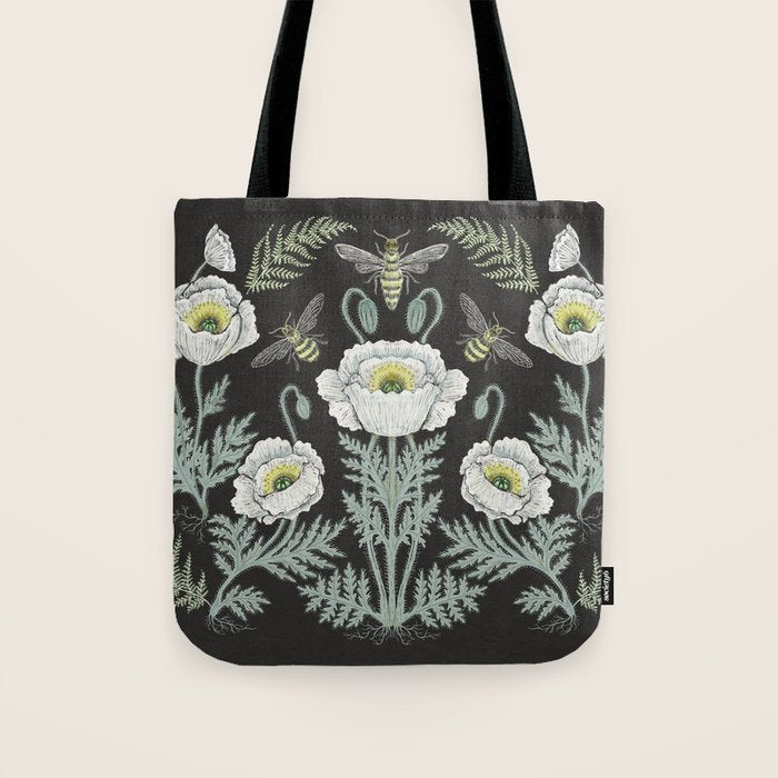 Poppies and Bees Tote Bag Gallery Image 1