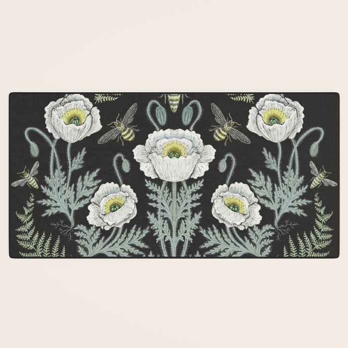 Poppies and Bees Desk Mat Gallery Image 3