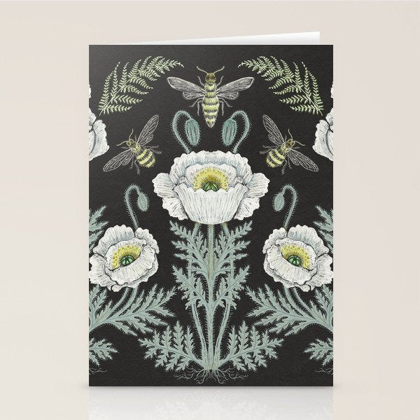 Poppies and Bees Stationery Card Gallery Image 2