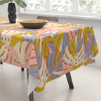 Color Block Monstera Pink + Lavender Tablecloth Gallery Image 3
