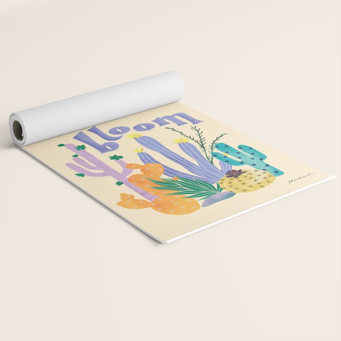 Cactus Blooms Yoga Mat Gallery Image 2