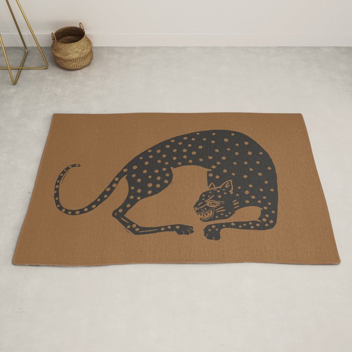 Blockprint Cheetah Rug Gallery Image 2