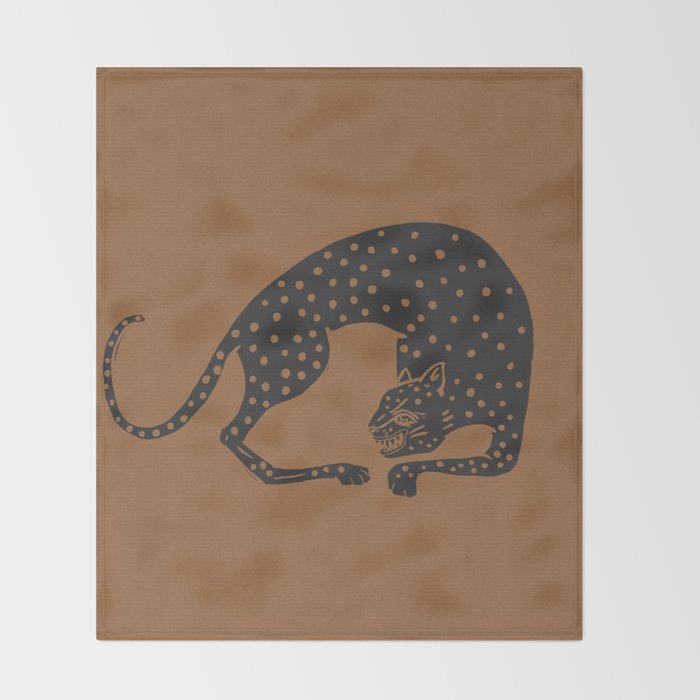Blockprint Cheetah Throw Blanket Gallery Image 2