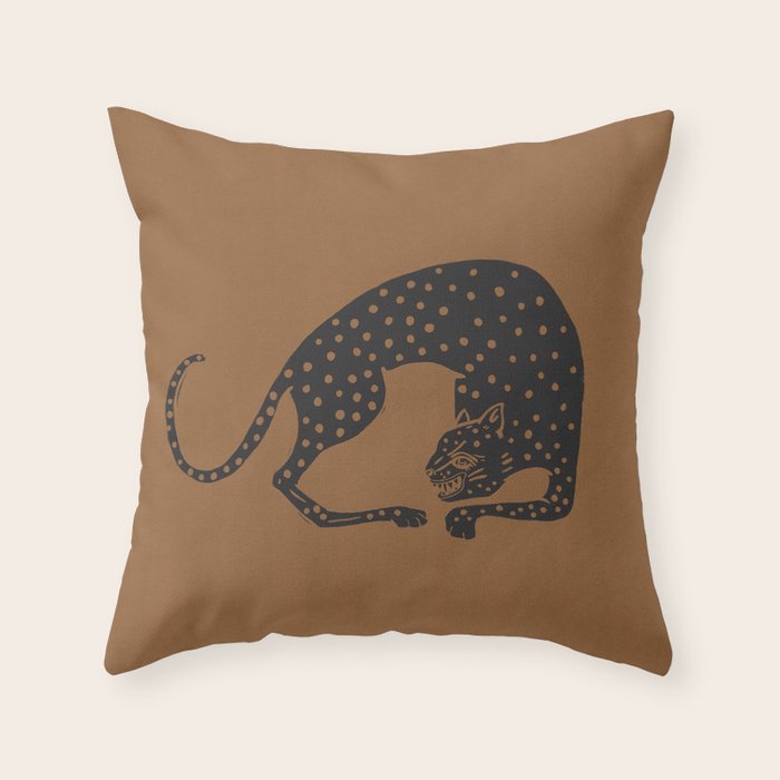 Blockprint Cheetah Throw Pillow Gallery Image 6