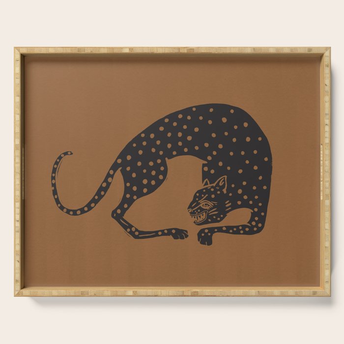 Blockprint Cheetah Serving Tray Gallery Image 1