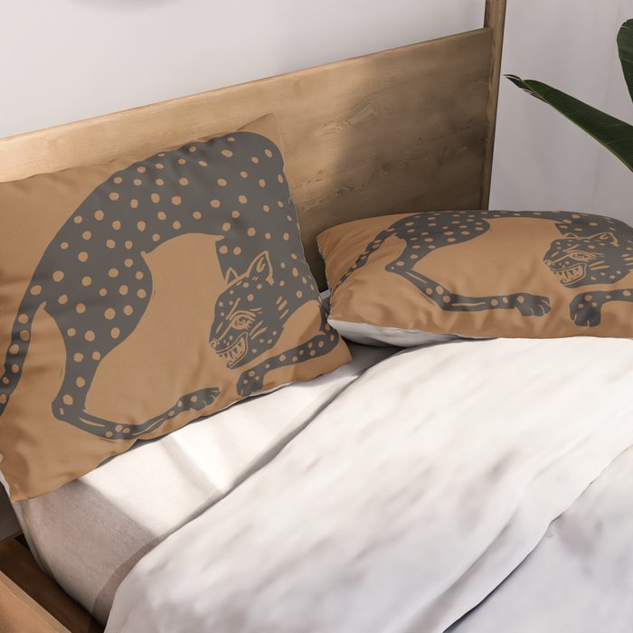 Blockprint Cheetah Pillow Sham Gallery Image 2