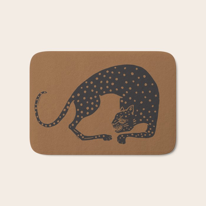 Blockprint Cheetah Bath Mat Gallery Image 1