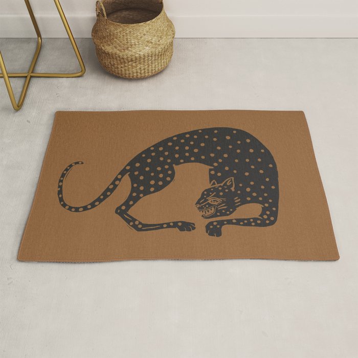 Blockprint Cheetah Rug Gallery Image 1