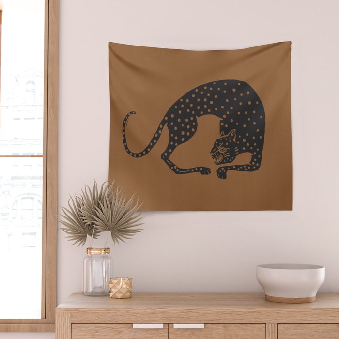 Blockprint Cheetah Wall Tapestry Gallery Image 2