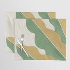 Color Block Abstract Leaf - Gold Green Placemat Gallery Image 1