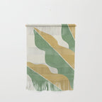 Color Block Abstract Leaf - Gold Green Wall Hanging Gallery Image 1