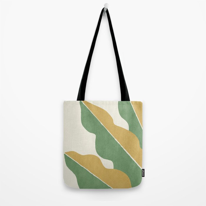 Color Block Abstract Leaf - Gold Green Tote Bag Gallery Image 2
