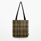 Heritage Tartan Plaid Pattern in Earth Tones with Olive, Rust Tote Bag Gallery Image 2