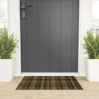 Heritage Tartan Plaid Pattern in Earth Tones with Olive, Rust Welcome Mat Gallery Image 3
