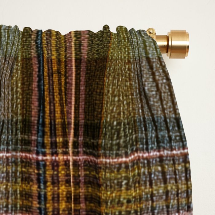 Heritage Tartan Plaid Pattern in Earth Tones with Olive, Rust Window Curtain Gallery Image 2