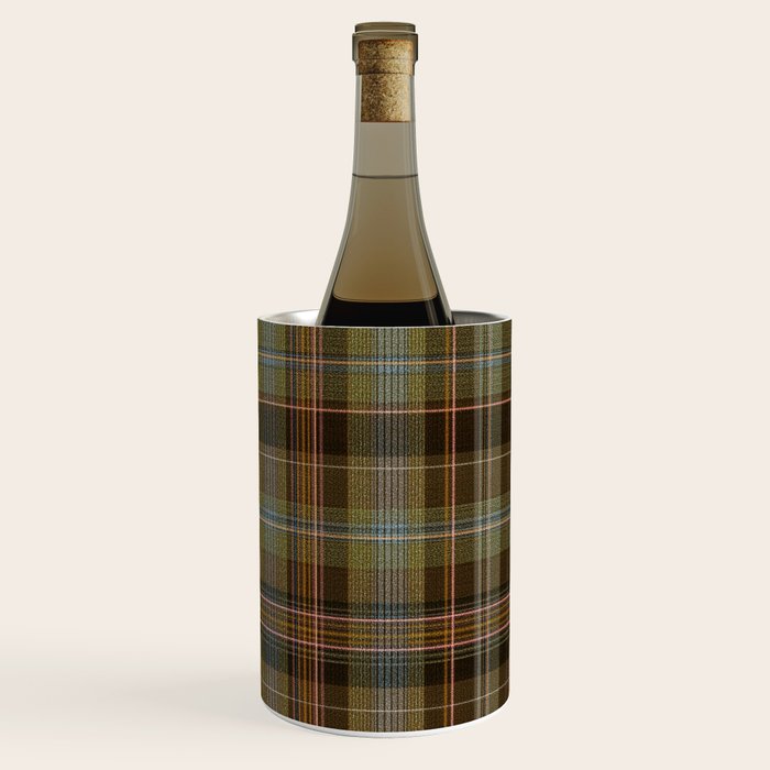 Heritage Tartan Plaid Pattern in Earth Tones with Olive, Rust Wine Chiller Gallery Image 2