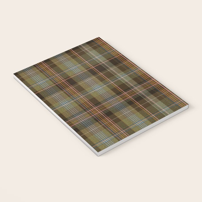 Heritage Tartan Plaid Pattern in Earth Tones with Olive, Rust Notebook Gallery Image 3