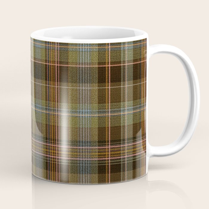 Heritage Tartan Plaid Pattern in Earth Tones with Olive, Rust Coffee Mug Gallery Image 1