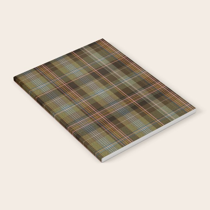Heritage Tartan Plaid Pattern in Earth Tones with Olive, Rust Notebook Gallery Image 2