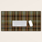 Heritage Tartan Plaid Pattern in Earth Tones with Olive, Rust Desk Mat Gallery Image 1
