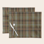Heritage Tartan Plaid Pattern in Earth Tones with Olive, Rust Placemat Gallery Image 1