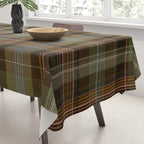 Heritage Tartan Plaid Pattern in Earth Tones with Olive, Rust Tablecloth Gallery Image 3