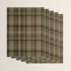 Heritage Tartan Plaid Pattern in Earth Tones with Olive, Rust Wrapping Paper Gallery Image 3