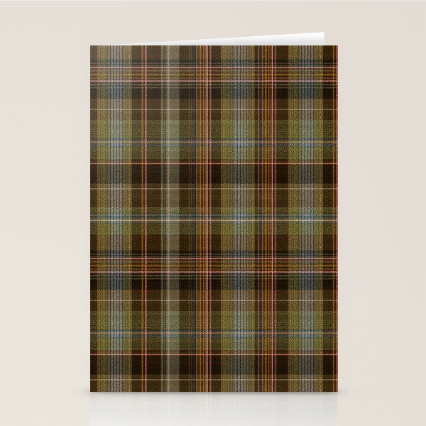 Heritage Tartan Plaid Pattern in Earth Tones with Olive, Rust Stationery Card Gallery Image 2