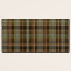 Heritage Tartan Plaid Pattern in Earth Tones with Olive, Rust Desk Mat Gallery Image 3