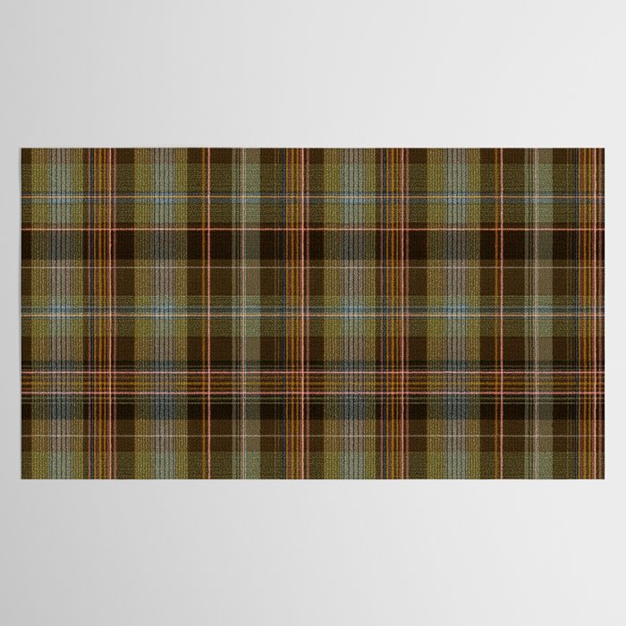 Heritage Tartan Plaid Pattern in Earth Tones with Olive, Rust Tablecloth Gallery Image 2