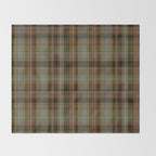 Heritage Tartan Plaid Pattern in Earth Tones with Olive, Rust Throw Blanket Gallery Image 2
