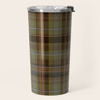 Heritage Tartan Plaid Pattern in Earth Tones with Olive, Rust Travel Mug Gallery Image 2
