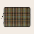 Heritage Tartan Plaid Pattern in Earth Tones with Olive, Rust Laptop Sleeve Gallery Image 1