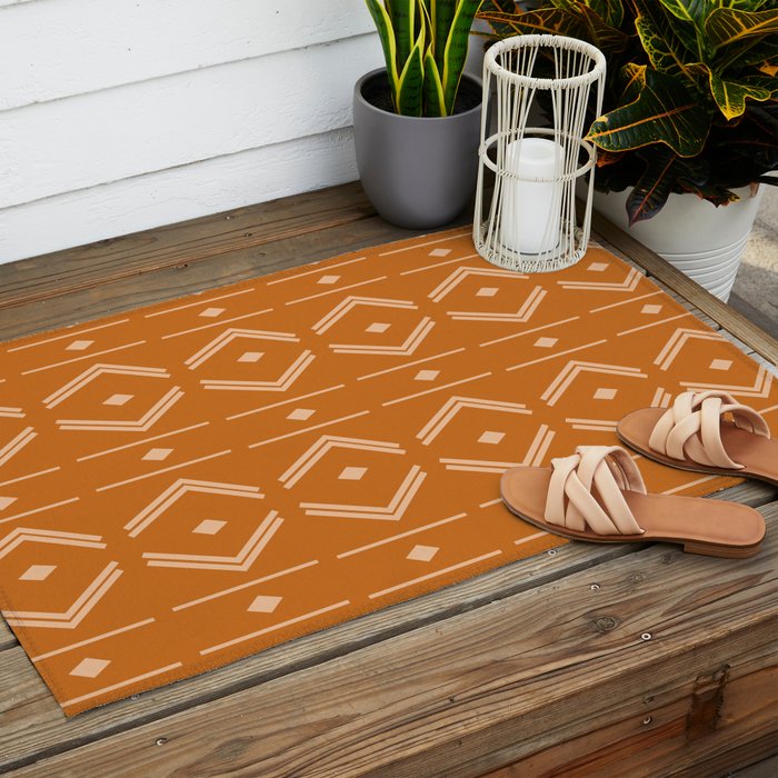 Lines in Butterscotch Outdoor Rug Gallery Image 2