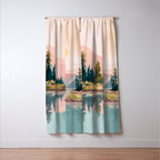 Pastel Mountain Lake Window Curtain Gallery Image 3