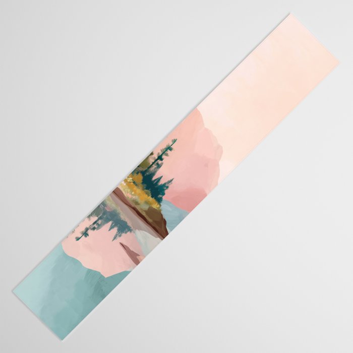 Pastel Mountain Lake Table Runner Gallery Image 3