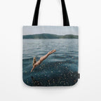THE DIVE | summer | swim | ocean | waves | blue | summer | swim | sea | bling | shining | glitter |  Tote Bag Gallery Image 1
