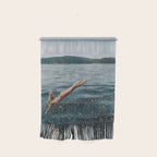 THE DIVE | summer | swim | ocean | waves | blue | summer | swim | sea | bling | shining | glitter |  Wall Hanging Gallery Image 1
