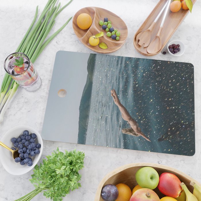 THE DIVE | summer | swim | ocean | waves | blue | summer | swim | sea | bling | shining | glitter |  Cutting Board Gallery Image 2