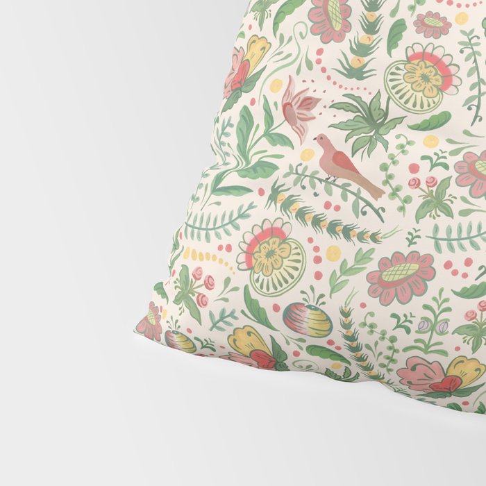 Swedish Floral - Cream Pillow Sham Gallery Image 4